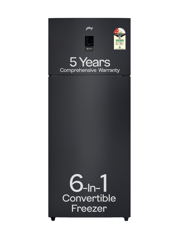 Godrej 436 L Frost Free Double Door 2 Star Refrigerator  with Powered by AI Tech With 6-In-1 Convertible Freezer Modes And 95%+ Food Surface Disinfection(Matt Black, RF EON 438B RCI MT BK)