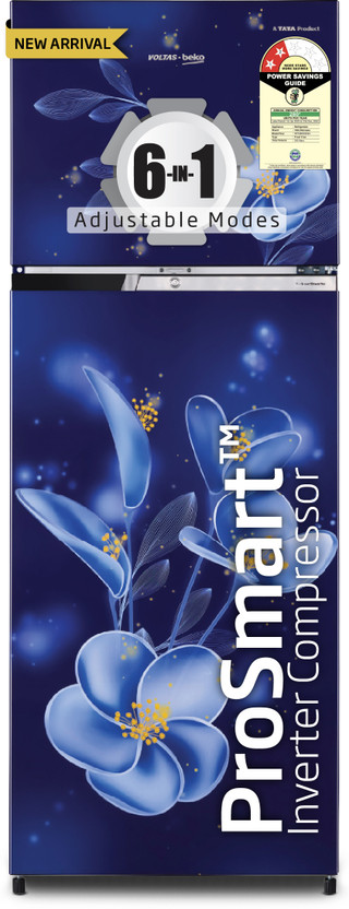 Voltas Beko 243 L Frost Free Double Door 2 Star Refrigerator(Moonlight Blue, RFF280D/WPV100RMBO)
