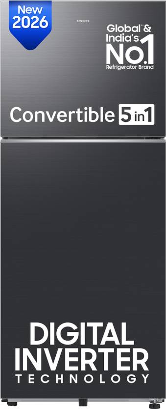 Samsung 396 L Frost Free Double Door 2 Star Refrigerator BLACK DOI, RT41HG6C42B1HL