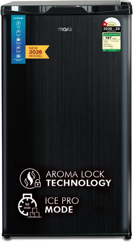 MarQ by Flipkart 92 L Direct Cool Single Door 1 Star Refrigerator(Steel Grey, 90BD1MQ26-SG)