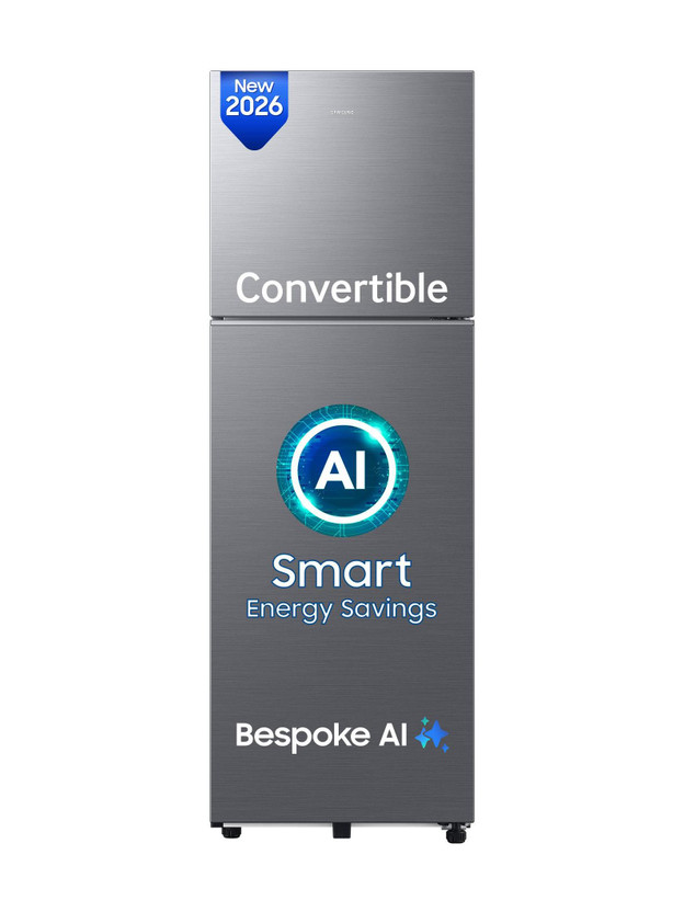 Samsung Samsung 256 L Frost Free Double Door 3 Star Convertible Refrigerator  with Convertible, Wifi Enabled, Bespoke AI, Digital Inverter, 2026 Model(REFINED INOX, RT80H30U3THL) - Flipkart Deal