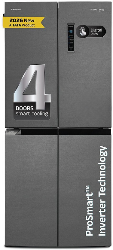Voltas Beko 472 L Frost Free Side by Side Refrigerator(Inox, R4D472/FPV3N0RXID)