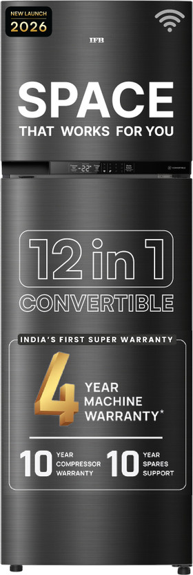 IFB 331 L Frost Free Double Door 3 Star Refrigerator(Metal Black, IFBFF-383CYKSETU)