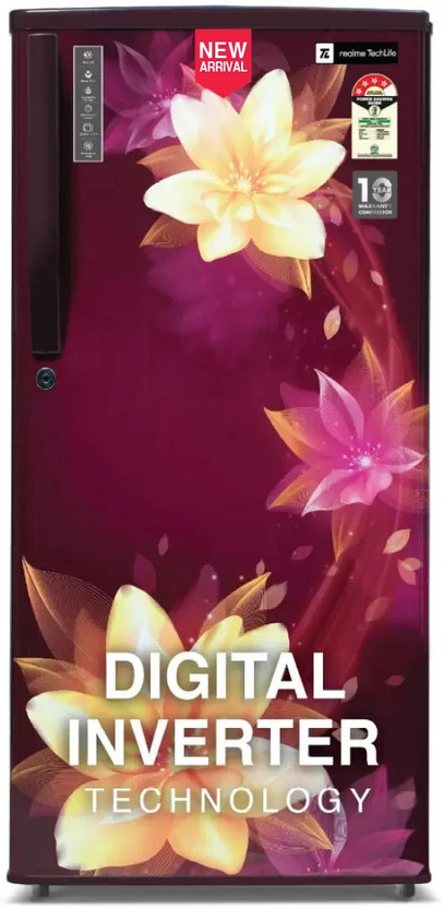 realme TechLife 183 L Direct Cool Single Door 4 Star Refrigerator  with Rapid Chill Technology and Large Vegetable Basket(Nostalgia Wine, 183BD4RM24R)