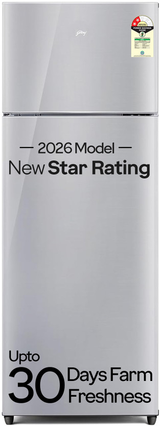 Godrej 223 L Frost Free Double Door 2 Star Refrigerator(Steel Glow, RF EON 244BN RI STEEL GLOW)