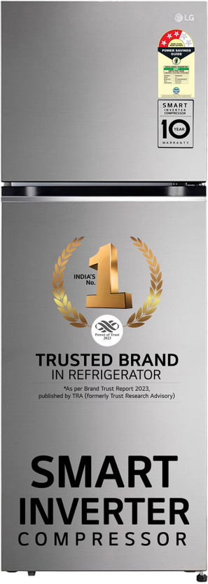 LG 322 L Frost Free Double Door 3 Star Convertible Refrigerator(Dazzle Steel, GL-S342SDSX)