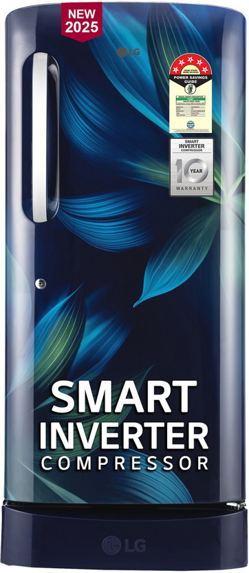 LG 210 L Direct Cool Single Door 5 Star Refrigerator with Base Drawer  with Smart Inverter Compressor, Moist 'N' Fresh, Fast Ice Making(Blue Aurora, GL-D231ABAU)