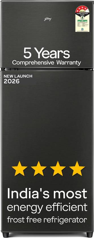 Godrej 244 L Frost Free Double Door 4 Star Convertible Refrigerator with 6-In-1 Convertible Freezer With 95%+ Food Surface Disinfection Fossil Steel G
