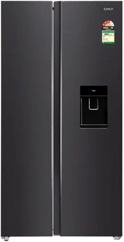 CANDY 534 L Frost Free Side by Side 3 Star Refrigerator  with Water Dispenser(Black Steel, CSS5900WKS)
