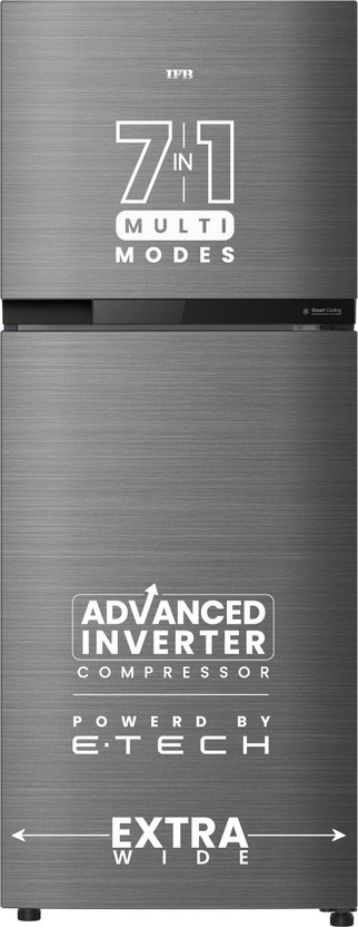IFB 265 L Frost Free Double Door 2 Star Refrigerator  with 7 in 1 Multi Mode with Advanced Inverter Compressor, 360 Degree Cooling and Extraordinary Space Powered by E-Tech(Brush Grey, IFBFF-3152DBSE)