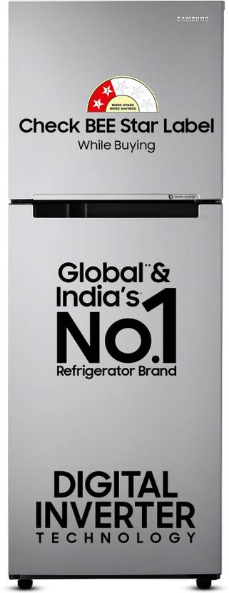 Samsung 236 L Frost Free Double Door 2 Star Refrigerator  with Digital Inverter (Gray Silver, RT28C3032GS/HL)