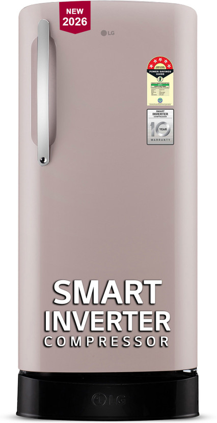 LG 201 L Direct Cool Single Door 5 Star Refrigerator with Base Drawer(Clay Pink, GLD2156ZHCP)