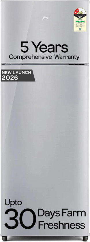 Godrej 223 L Frost Free Double Door 2 Star Refrigerator(Steel Glow, RF EON 244BN RI STEEL GLOW)