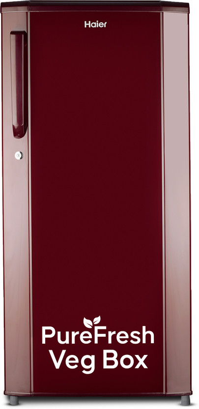 Haier 165 L Direct Cool Single Door 1 Star Refrigerator  with DEFT TechnologyLarge Vegetable Box(RED STEEL, HED-171RS-P)