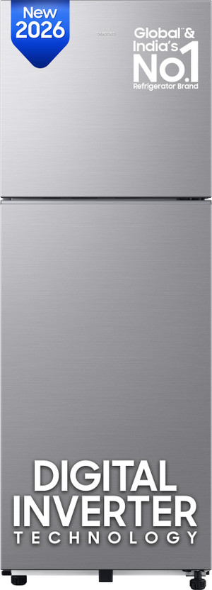 Samsung 236 L Frost Free Double Door 2 Star Refrigerator(GRAY SILVER, RT40H28W2QHL)