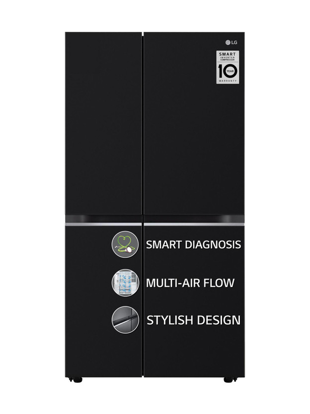 LG 655 L Frost Free Side by Side Refrigerator  with Smart Inverter Compressor, Smart Diagnosis, Express Freezing & Multi Digital Sensors(Western Black, GL-B257HWBY)