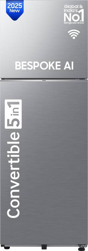 Samsung 419 L Frost Free Double Door 3 Star Convertible Refrigerator (Ez Clean Steel, RT45DG6A4DSLHL)