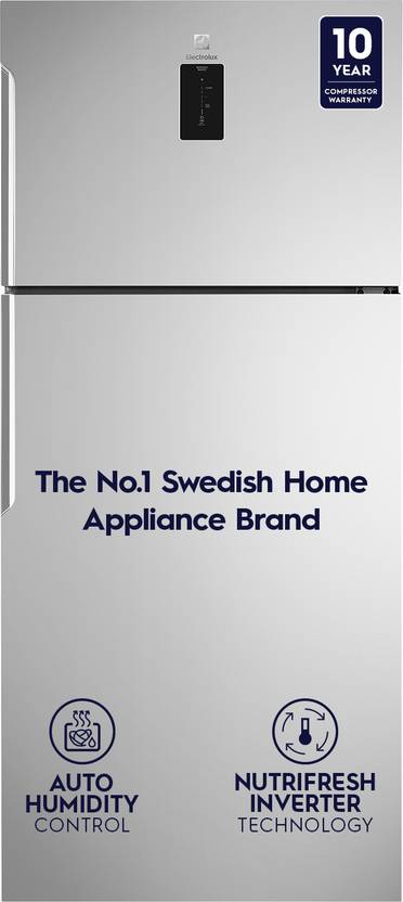 Electrolux 537 L Frost Free Double Door 1 Star Refrigerator  with Inverter Top Freezer UltimateTaste 500, (Arctic Silver, ETE5700C-A)
