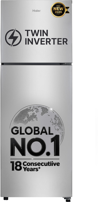 Haier 240 L Frost Free Double Door 2 Star Refrigerator  with Freezer,(2026 Model)(Moon Silver, HEF-252EGSA-P)