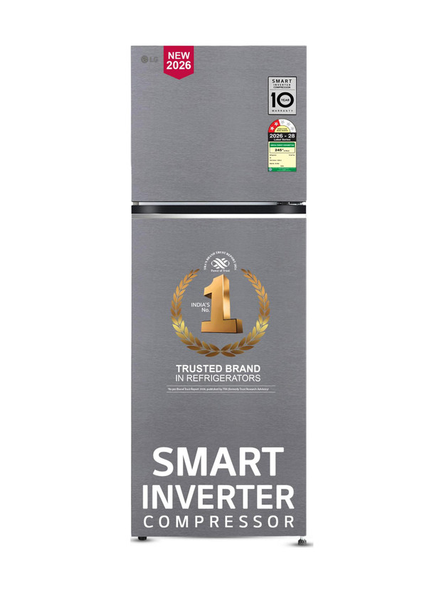 LG 343 L Frost Free Double Door 2 Star Convertible Refrigerator  with Convertible, Multi Air Flow, Express Freeze, diagnosis, Deodorizer, smart Inverter Compressor & 2026 Model(Dazzle Steel, GLT3426SNDS)