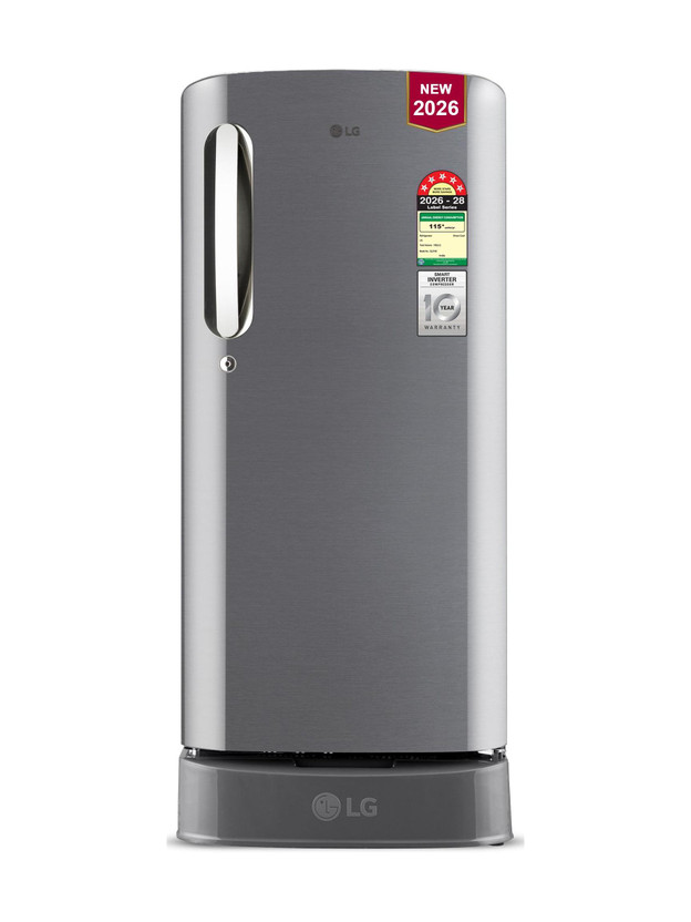 LG LG 185 L Direct Cool Single Door 5 Star Refrigerator with Base Drawer  with Smart Inverter Compressor, Runs on Home Inverter, Fit Max Chiller Tray & 2026 Model(Shiny Steel, GLD1956ZAPZ) - Flipkart Deal