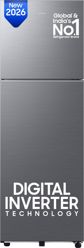 Samsung 256 L Frost Free Double Door 3 Star Refrigerator(REFINED INOX, RT40H30W3THL)