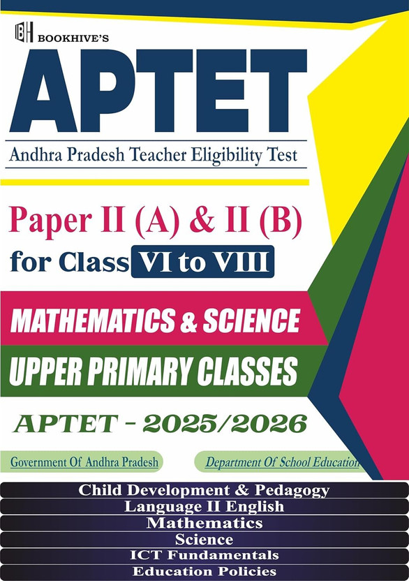 APTET Paper 2(A) And 2(B) Maths And Science, Class 6 To 8 Upper Primary Classes (6 Books) 2025-26(Paperback, BHI Expert)