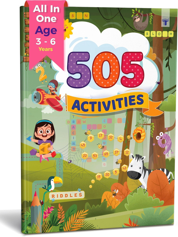 Nurture 505 Activities Book For Kids | English Activity Workbook With Various Fun Activities Like Art And Craft, GK, Puzzles, Crafts, Brain Teasers, Crosswords, Join The Dots, Drawing And Coloring(Paperback, Content Team at Target Publications)