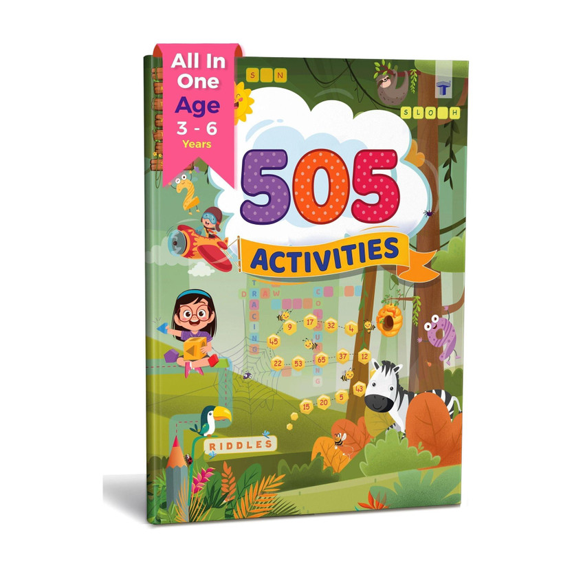 Nurture 505 Activities Book For Kids | English Activity Workbook With Various Fun Activities Like Art And Craft, GK, Puzzles, Crafts, Brain Teasers, Crosswords, Join The Dots, Drawing And Coloring(Paperback, Content Team at Target Publications)