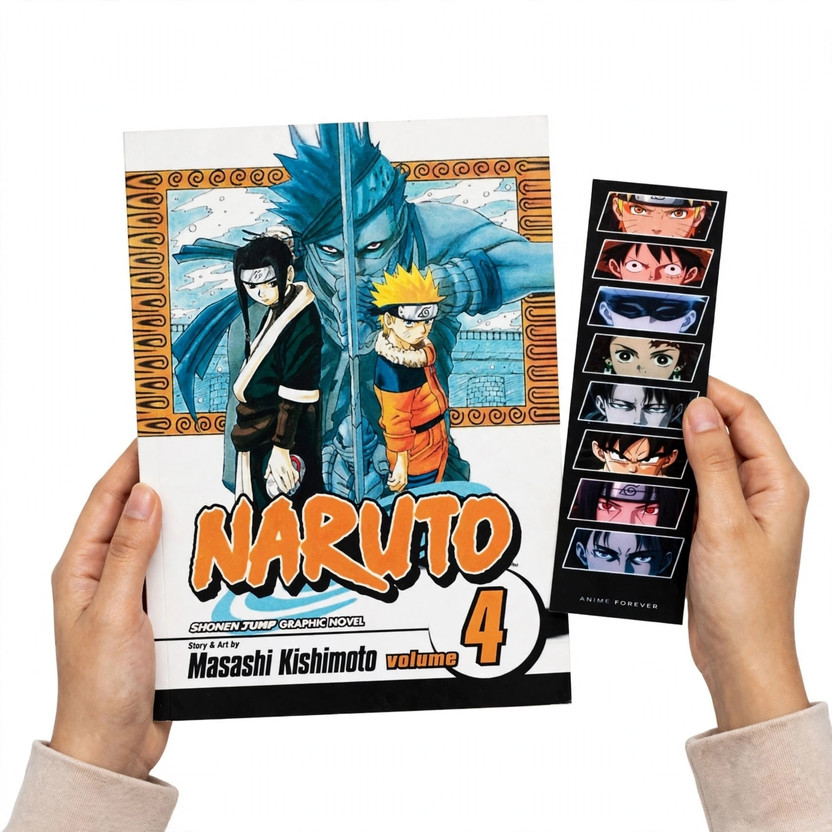 Naruto Volume 4 Manga By Masashi Kishimoto, English Japanese Ninja Action Adventure Comic Book, Shonen Fantasy Graphic Novel, Kakashi Hatake Story(Paperback, Masashi Kishimoto)