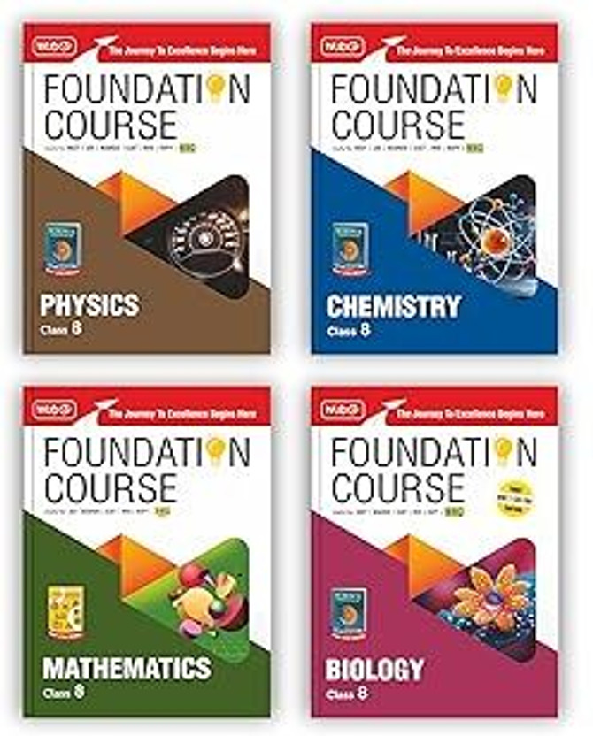 MTG Foundation Course Class 8 Physics, Chemistry, Mathematics & Biology Book (Edition 2025) (Set Of 4 Books) For IIT JEE, NEET, NSO Olympiad, CUET, NVS, KVPY & Boards Exam | Based On NCERT Latest Paperback – 24 January 2025(Paperback, Mtg Editorial Board)
