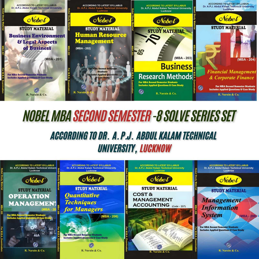 Nobel MBA Second Semester Study Material Set, 8 Books For Dr. APJ Abdul Kalam Technical University Lucknow, Complete Course(Paperback, Narendra Saraswat & Archana Gangwar)