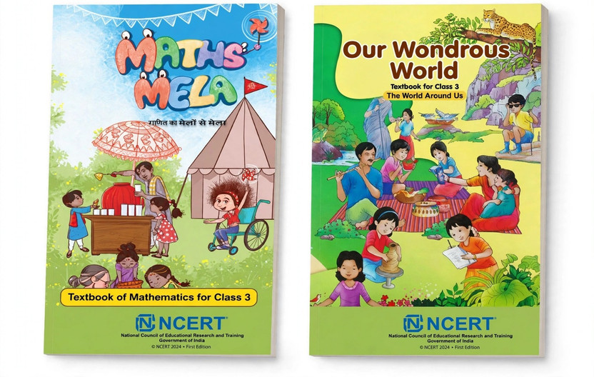 NCERT NCERT Class 3 Combo Pack Of 2 Books - Maths Mela Mathematics + Our Wondrous World The World Around Us EVS - NCF 2026 Latest 2025-26 Edition Set(Paperback, NCERT) - Flipkart Deal
