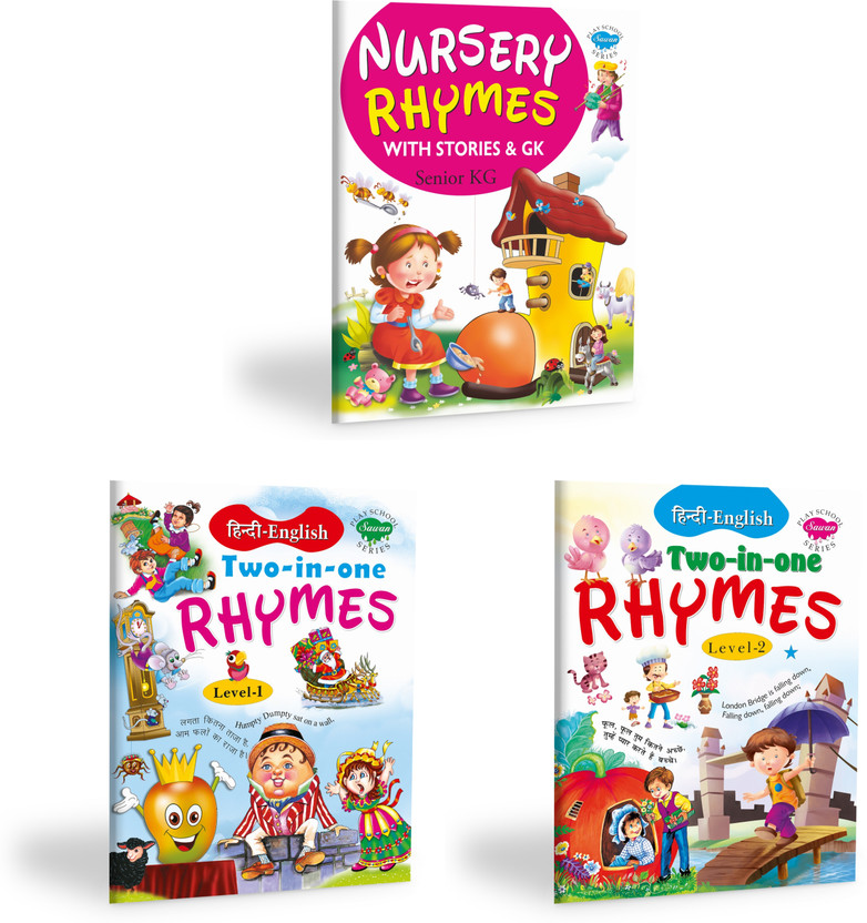 Nursery Nursery Rhymes With Stories & G.K. (Senior KG), Hindi And English Two-In-One Rhymes ( Level-1) And (Level-2) Books For Kids : Learning Books For Children, Educational Story Book, Stories For Toddlers | Pack Of 3 Books(Paperback, Manoj) - Flipkart Deal