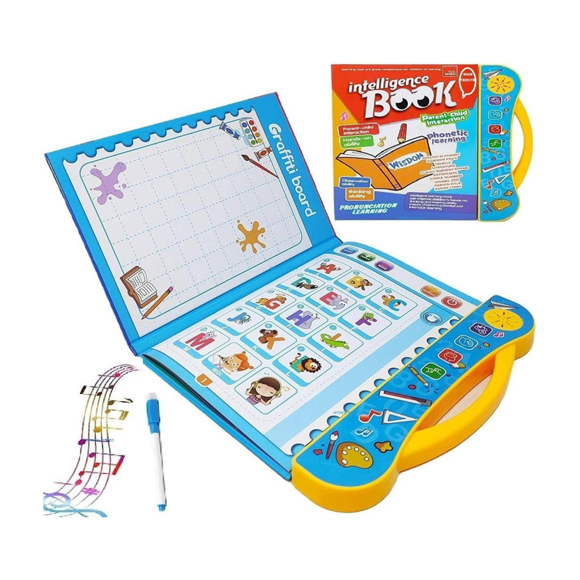 Intelligence Book Sound Book For Children, English Letters & Words Learning Book, Fun Educational Toys. Activities With Numbers, Shapes Learning Book For Toddlers(Card board, Intelligence Book)