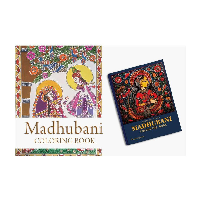 Madhubani Art Colouring Book For Adults & Kids | Traditional Indian Folk Art Designs | Stress Relief & Mindfulness Colouring | 50 Unique Pages(colouing book, Madhubani Art Colouring Book)