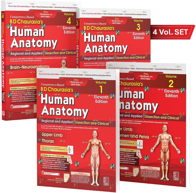 BD BD Chaurasia's Human Anatomy 11th Edition 4 Volume Set | Competency-Based Regional & Applied Anatomy, Dissection & Clinical | MBBS Medical Textbooks(Paperback, B.D. Chaurasia) - Flipkart Deal