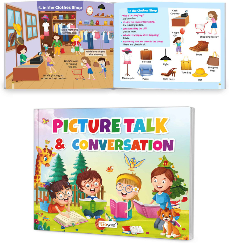 "Picture Talk & Conversation: Kids Activity Book - Picture Based Oral Learning Book, Early Speech Development Activity Book, Imagination And Speaking Practice For Kids(Paperback, GOWOO)