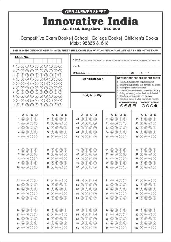 Omr Sheets For Practice 100 Mcq s 50 Sheets A4 Size Buy Omr omr-sheets-for-practice-100-mcq-s-50-sheets-a4-size-buy-omr