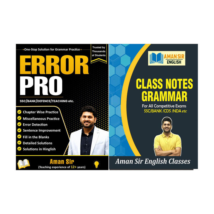 Error Pro & Class Notes Grammar COMBO By Aman Sir |Grammar Practice Book | Useful For SSC EXAMS | BANK | DEFENCE | TEACHING | Competitive Exams | English Practice Book |Best Book Of English| English For Competitive Exams| Aman Sir(Paperback, Aman sir)