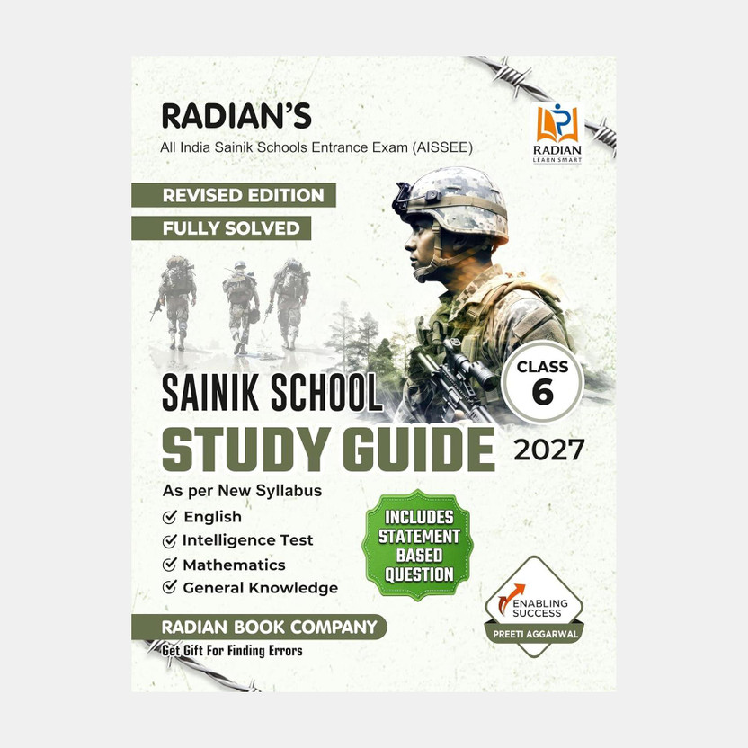 Sainik Sainik School Guide Book Class 6 For (AISSEE) All India Sainik Schools Entrance Exam 2027 (English Medium)(Paperback, Radian Book Company) - Flipkart Deal