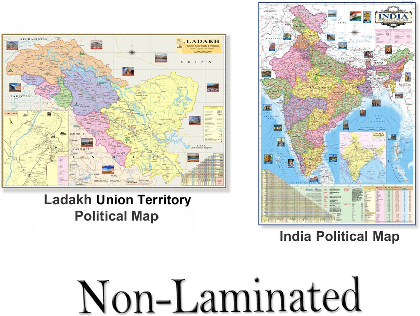 (Pack Of 2) India Map And Ladakh Union Territory Map. Both Size : 100x70 Centimeter (40"x28" Inch). With Important Fact And Figure. Ideal Map For Aspirant Of UPSC , PCS , SSC , RAILWAY Exam And Other Competitive Exam. Updated Map(Paperback, RockScore)