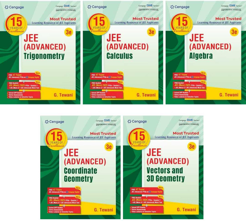 Mathematics Combo For JEE Advanced With FREE 47 YEARS JEE ADVANCED PYQ’s, Videos & Online Assessments: Algebra + Calculus + Coordinate Geometry + Trigonometry + Vectors & 3D Geometry Set Of 5 Books Paperback – 20 April 2025(Paperback, G. Tewani)