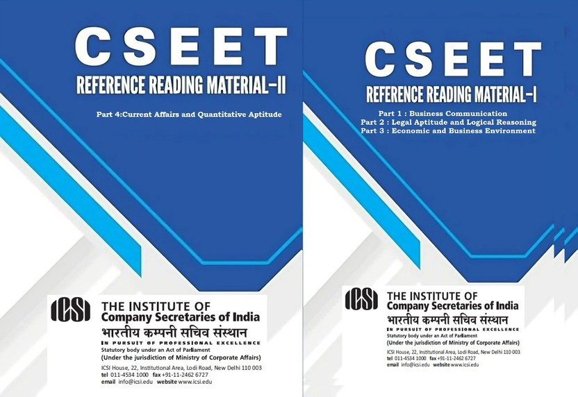 CSEET PART FIRST AND SECOND (COMBO PACK) SET OF TWO BOOK Reference Material All Part Four (Business Communicatin,Leagal Aptitude,Logical Reasoning,Economic & Buss. Environment, Current Affairs,Quantitative Aptitude In English(Paperback, CSEET)