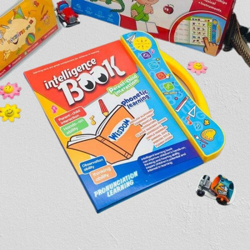Intelligence Book Sound Book For Children, English Letters & Words Learning Book, Fun Educational Toys. Activities With Numbers, Shapes Learning Book For Toddlers(E-Book)Pack Of 1(Card board, Graceo)
