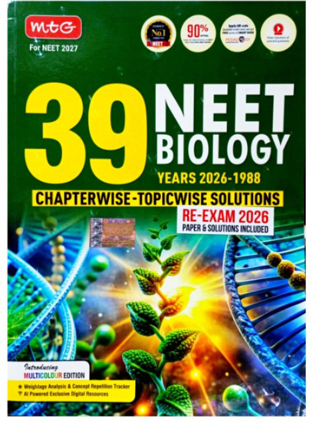 MTG MTG NEET PYQ 39 Years Biology Book For 2026-2027 Exam | Chapterwise Topicwise Solved Question Papers | English Medium Book(Paperback, MTG Editorial Board) - Flipkart Deal