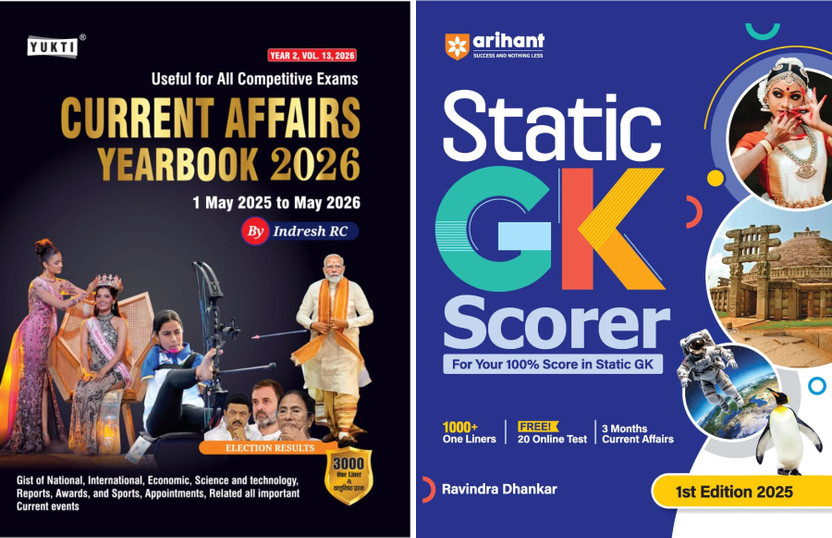 Current Current Affairs Yearbook 2026 (1 May 2025–May 2026) + STATIC GK SCORER: First Edition|GK For All Competitive Exams With 1000+ One Liners Facts, Free 20 Online Tests, 3 Months Current Affairs | SSC, Railway, Banking, UPSC, UP Police & Competitive Exams(Paperback, Indresh RC, Ravindra Dhankar) - Flipkart Deal