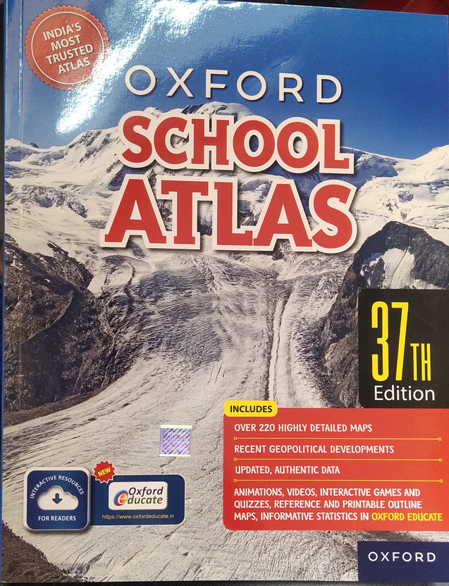 Oxford School Atlas For India 37th Edi English Medium 2025 Poster Size Wall Maps Of India Political And World Political(Paperback, Oxford)