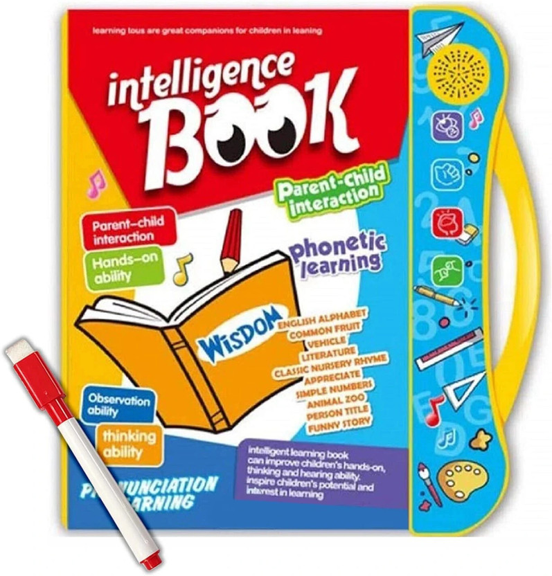 Intelligence Sound Book For Kids With Pen, English Letters & Words Learning Book, Fun Educational Toys. Activities With Numbers, Fruits, Animals Phonetic Learning Book For Toddlers(Self, Self)