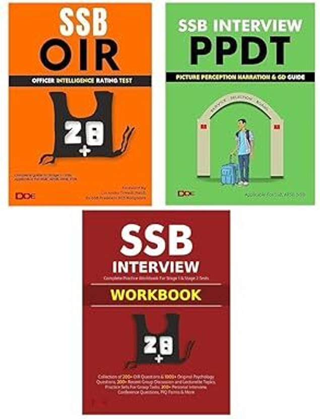 SSB Interview Preparation Book Set, OIR Test Guide, PPDT Picture Perception Guide, Interview Workbook, 3 Books(Paperback, DDE - Defence Direct Education)